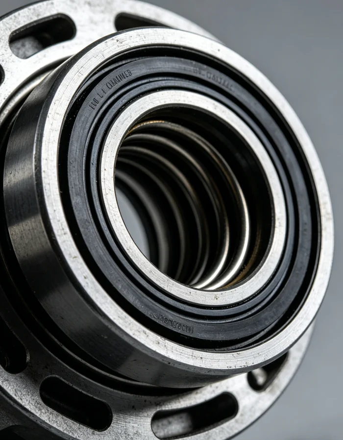 High-quality truck oil seals close-up showing rubber structure and metal outer ring