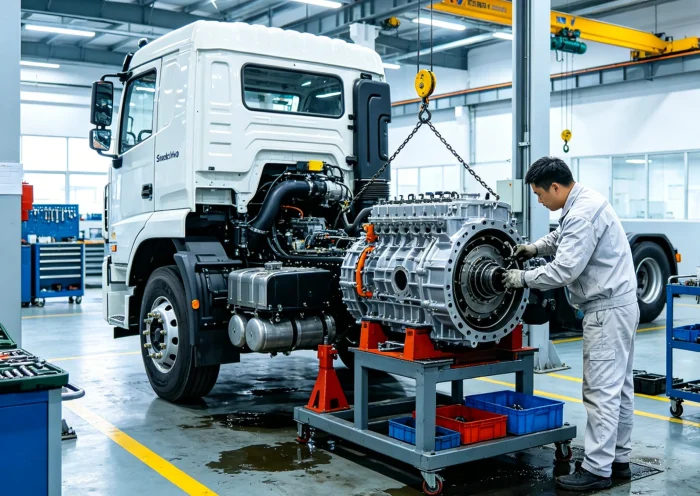 FAW gearbox maintenance scene