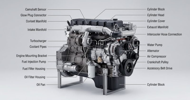 Engine of a Truck