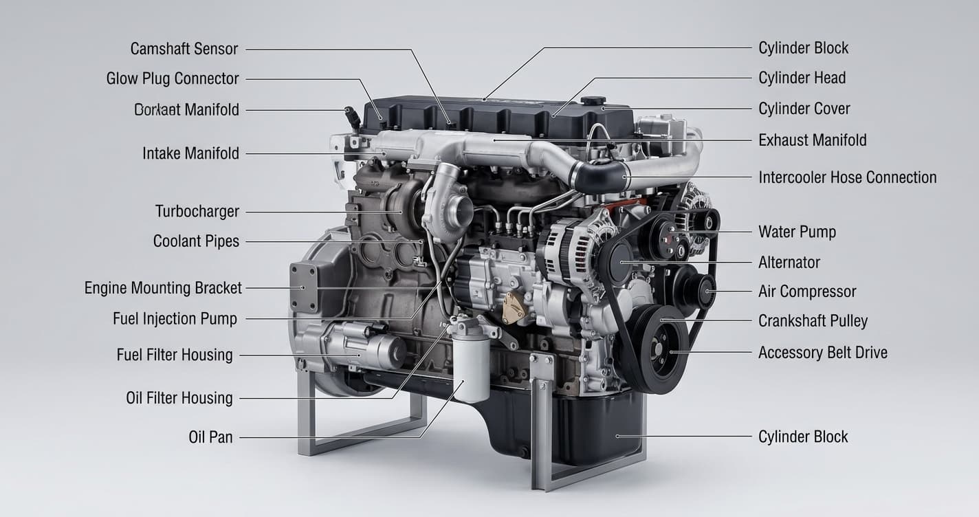 Engine of a Truck