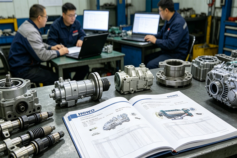 HOWO truck spare parts catalog with OEM number identification process