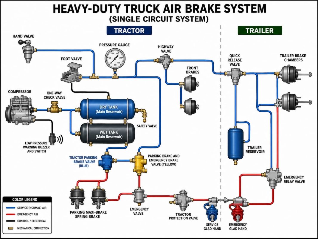 Heavy-Duty Truck Braking System Diagram