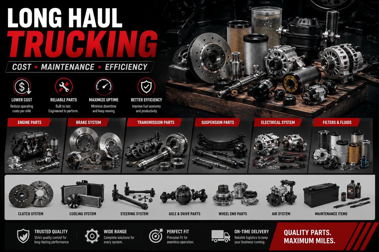 Long Haul Trucking Cost, Maintenance and Efficiency-parts