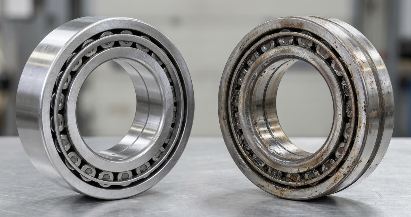 Signs of excessive wear on truck wheel bearings
