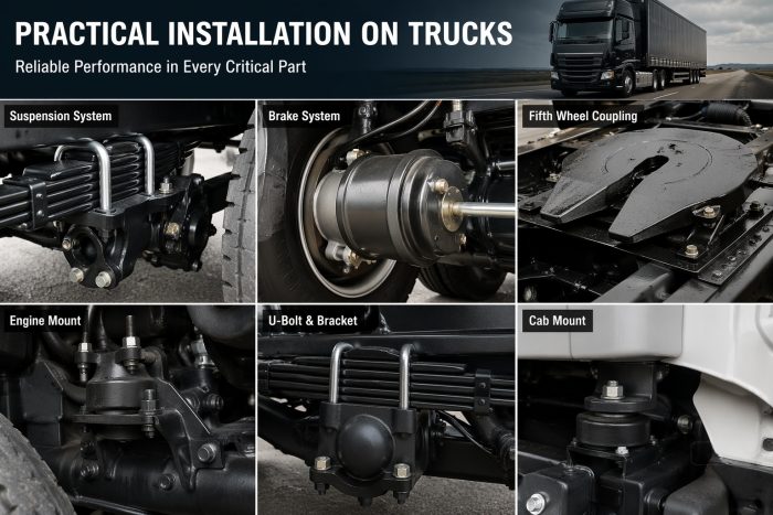 The appearance of various heavy-duty components installed on a truck