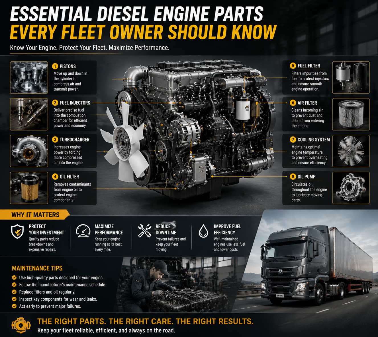 Essential Diesel Engine Parts Every Fleet Owner Should Know