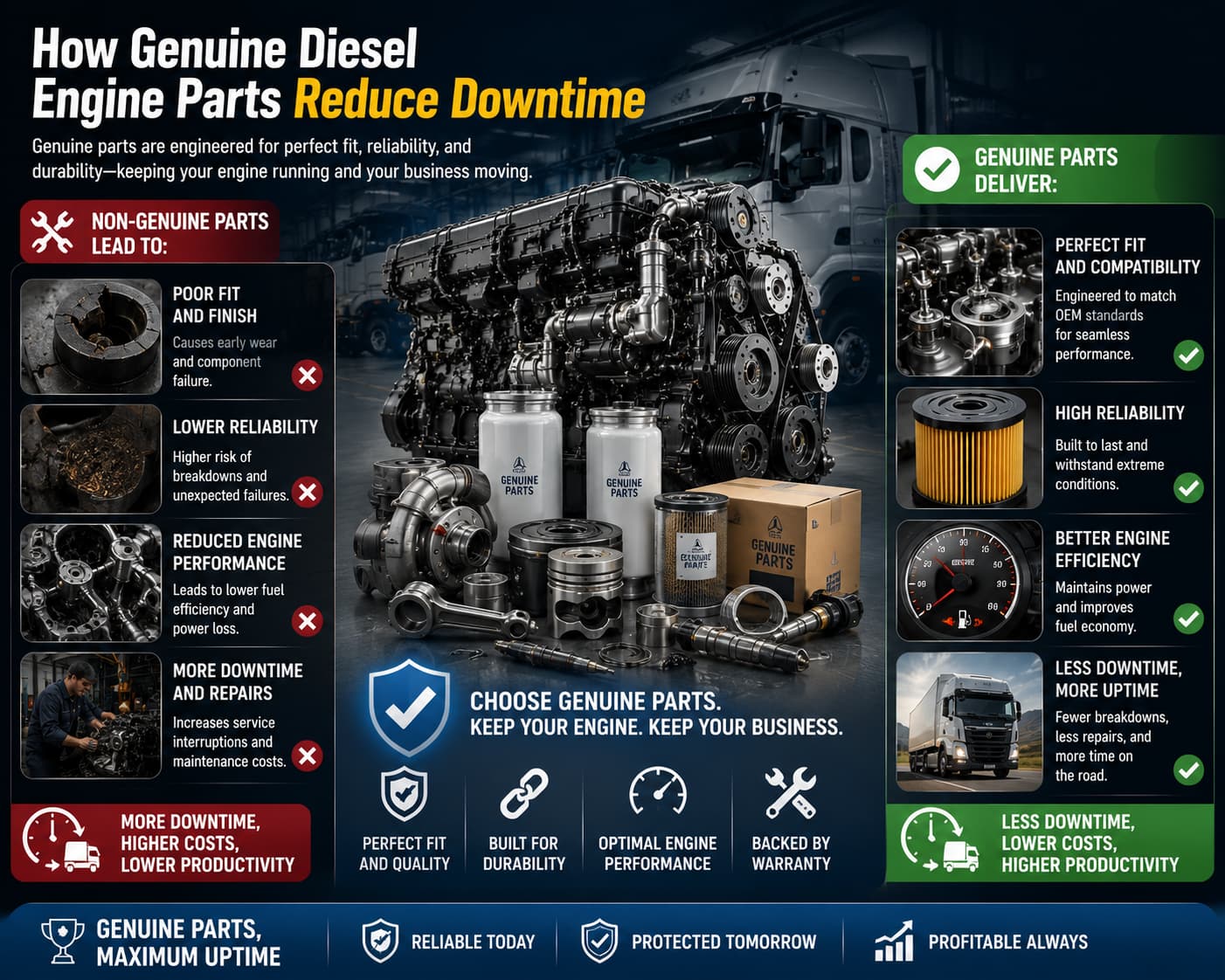 How Genuine Diesel Engine Parts Reduce Downtime-engine