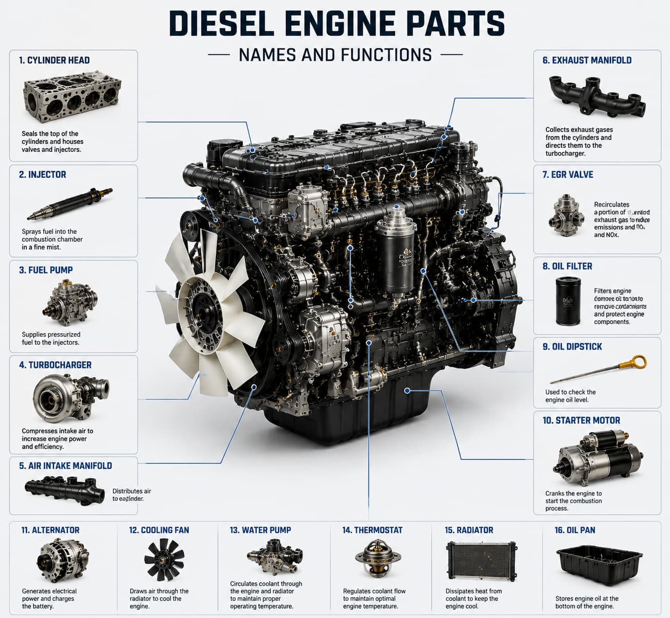 Top Causes of Diesel Engine Overheating-parts