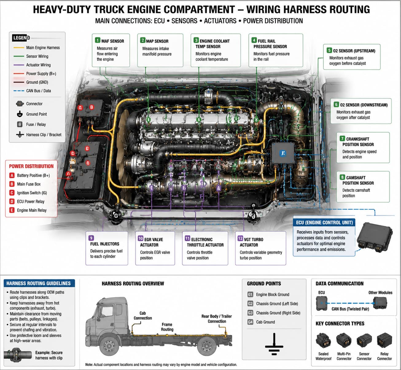 Heavy-Duty Truck Wiring Harness Diagram