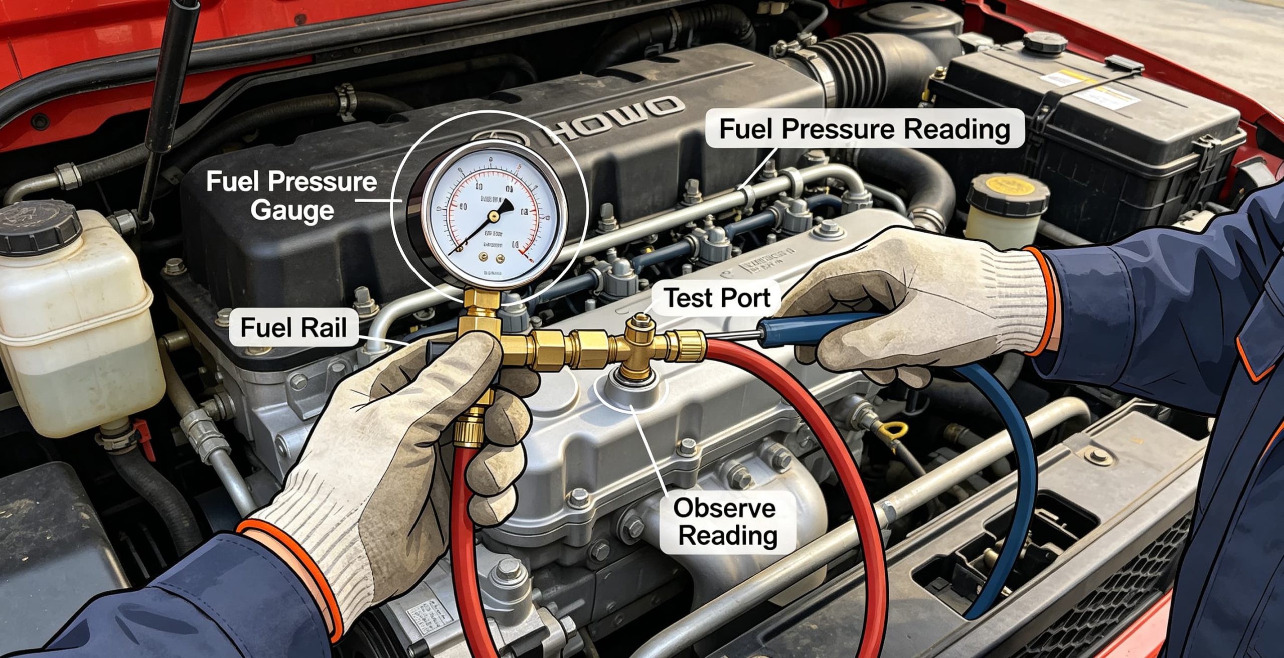 Mechanic-Performing-Fuel-Pressure-Test