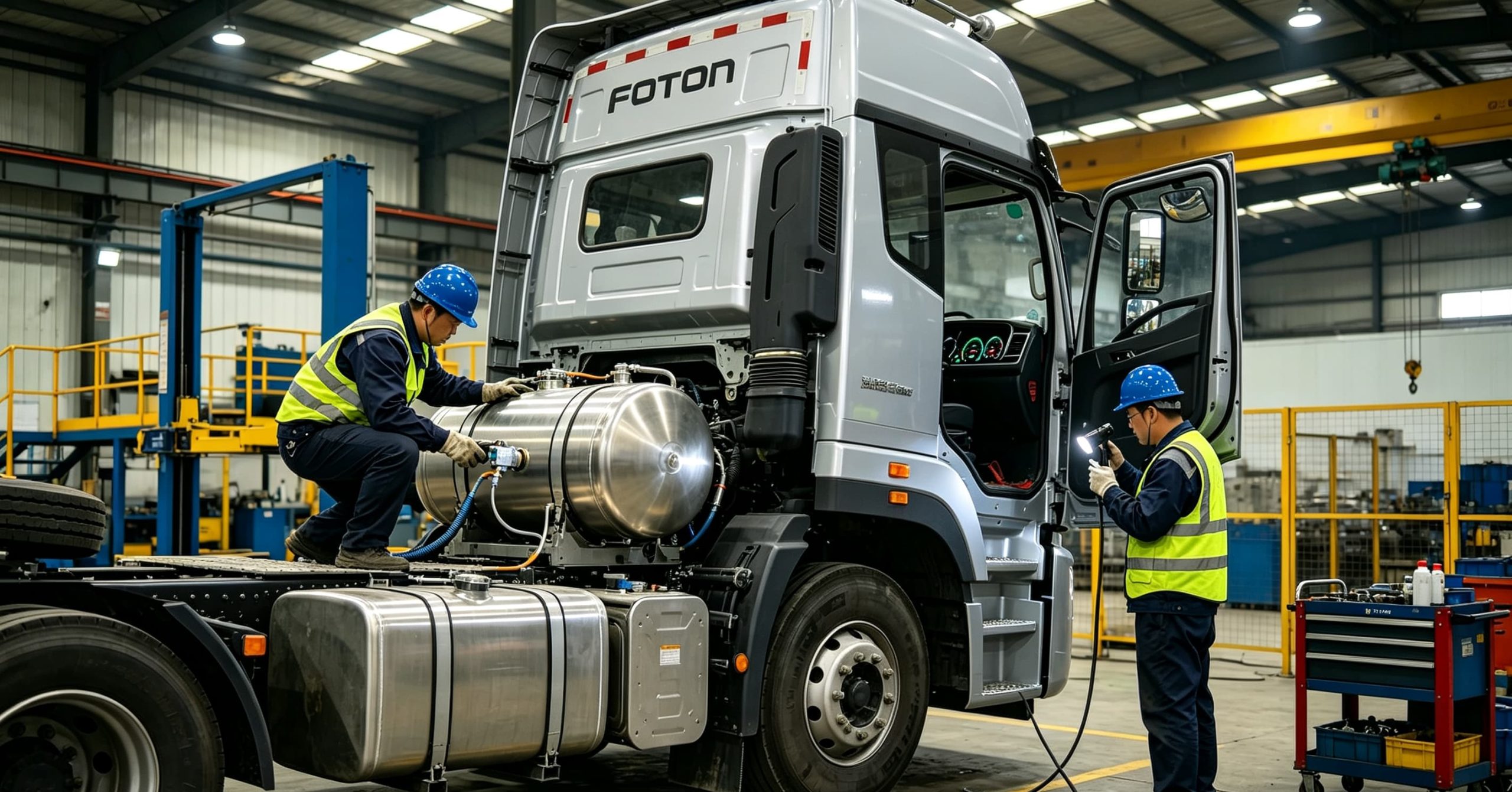 Mechanic Reinstalling Fuel Tank with New Sensor and Post-Installation Checks