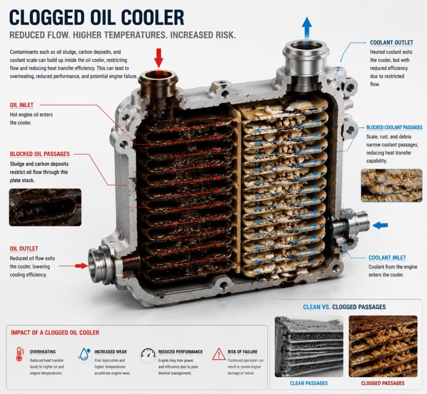 Restricted-Flow-Clogging-Oil-Cooler
