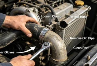 Steps for removing the old intercooler pipe