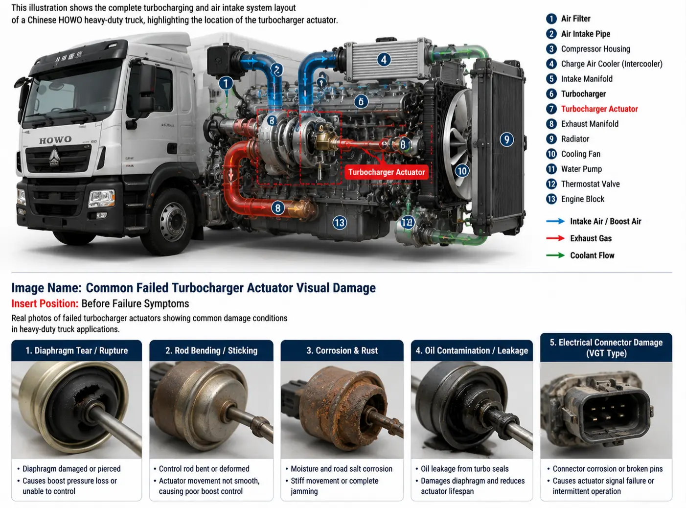 Transparent Chinese HOWO Heavy Truck Turbo System Layout