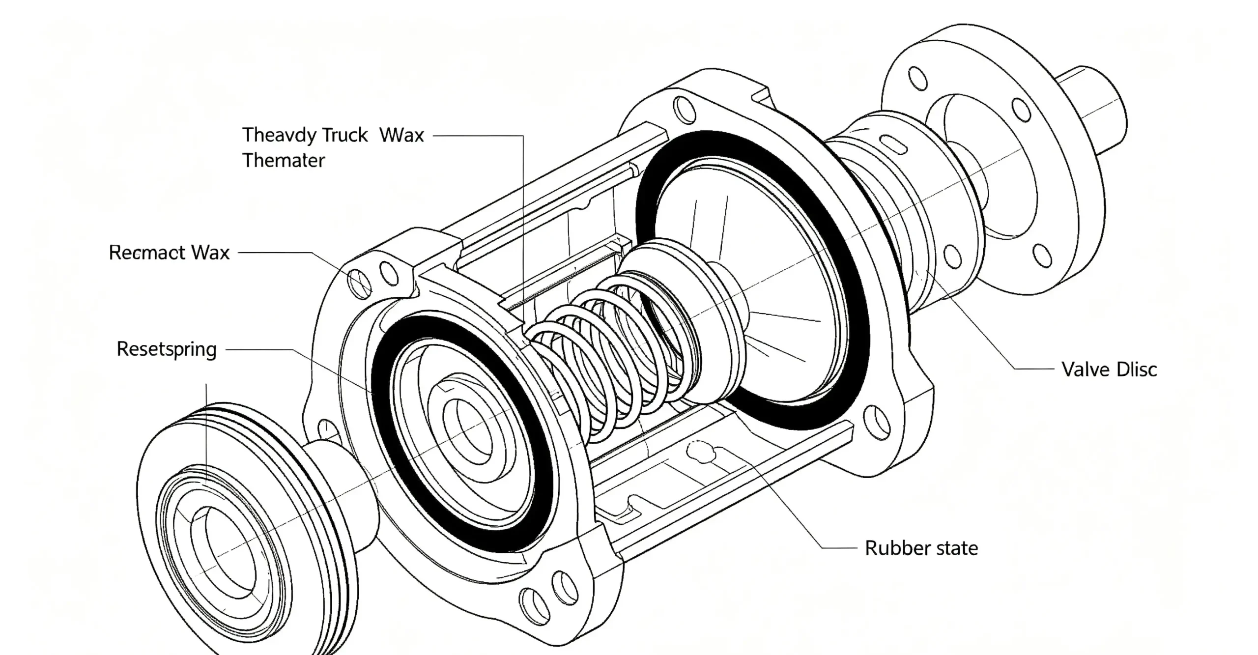 Truck Thermostat Valve OEM Internal Structure Diagram