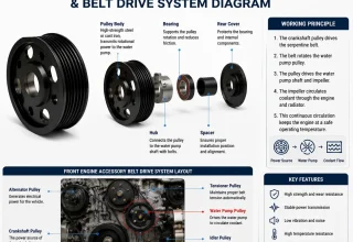 Water Pump Pulley Structure & Belt Drive System Diagram