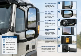 Heavy Duty Truck Mirror Assembly Structure and Components