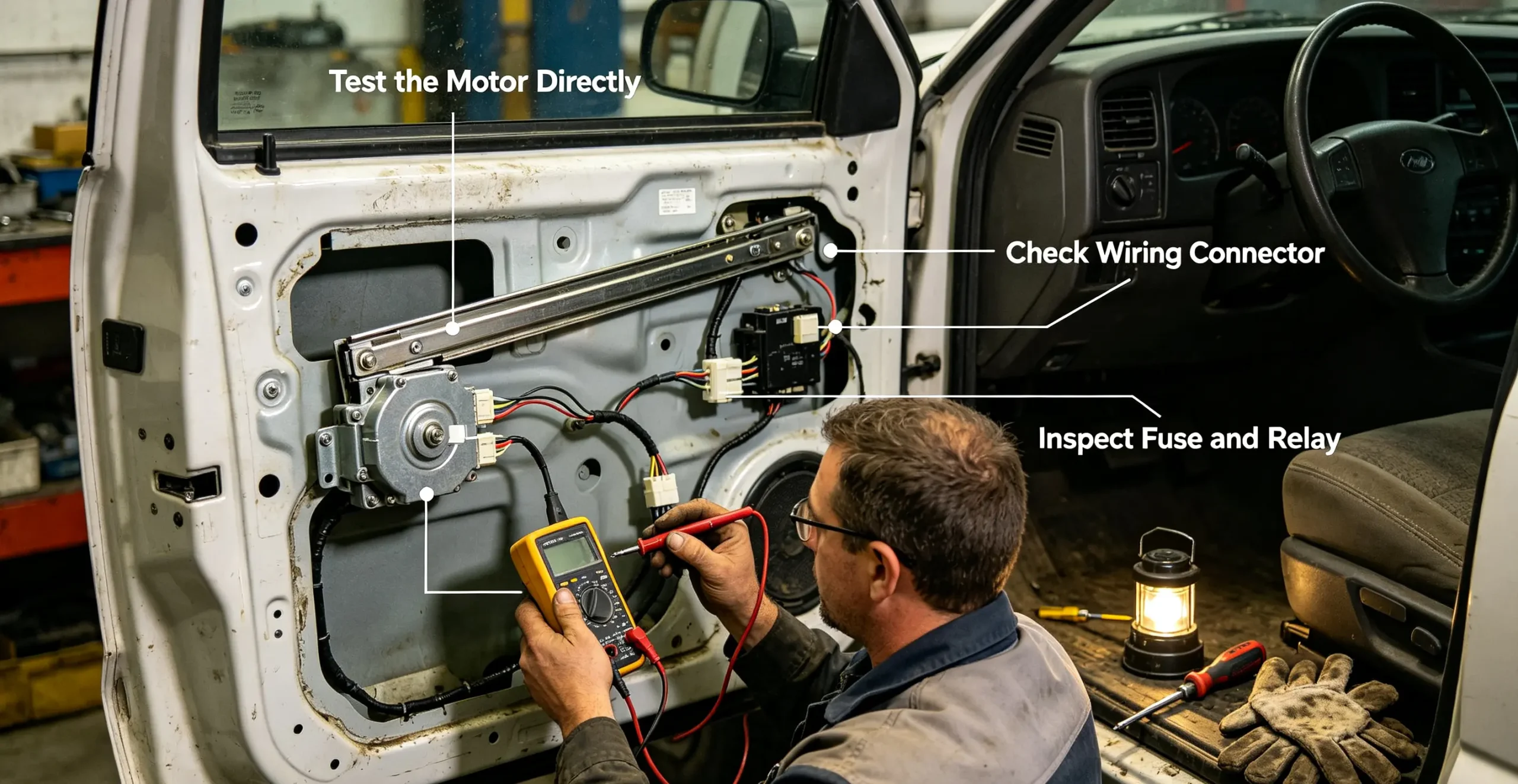 Test the Motor Directly Check Wiring Connector Inspect Fuse and Relay