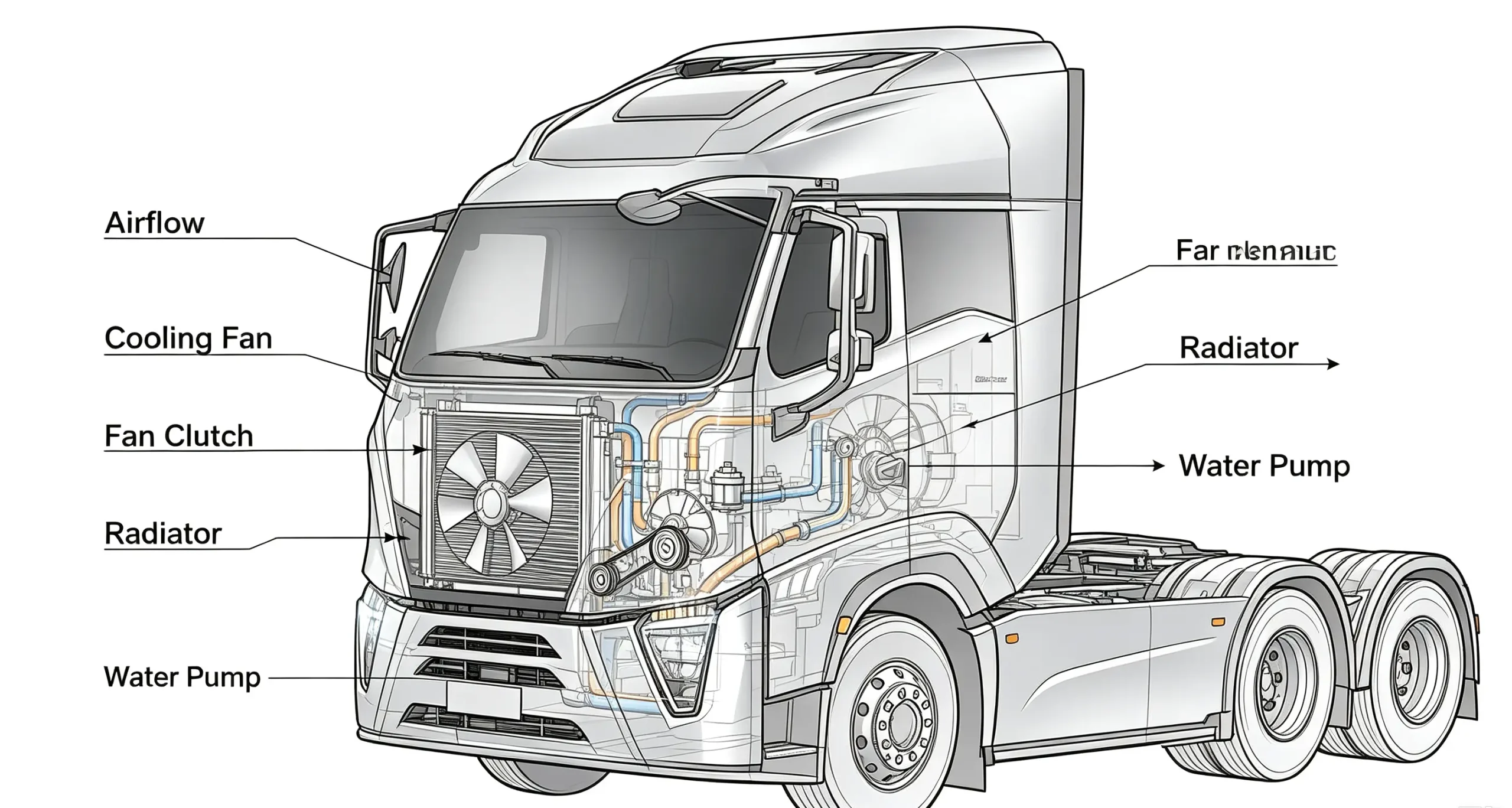howo‑truck‑cooling‑system‑cutaway‑diagram‑fan‑clutch