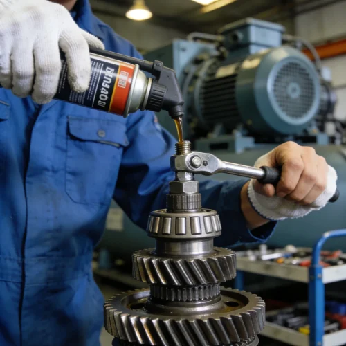 Air Compressor Gear Maintenance Scene