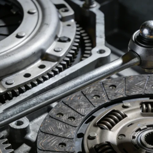 Close-Up of Transmission Gear, Clutch Disc & Steering Tie Rod