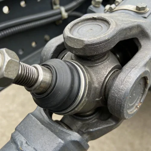 Close-up of heavy truck ball joint structure