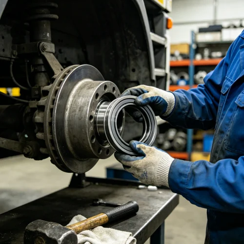 Truck Oil Seal Installation Scene